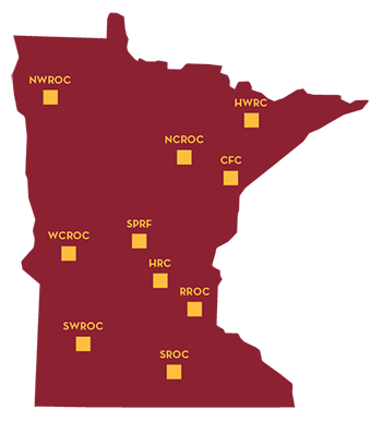MN map showing CFANS ROC centers