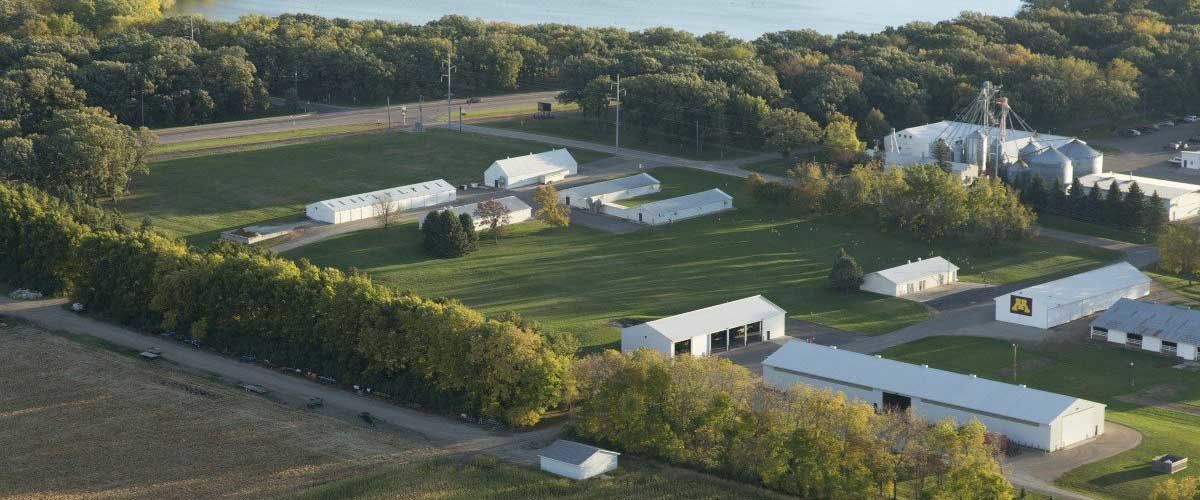 Overhead view of SROC buildings and fields